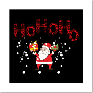 HO HO HO Merry Christmas Santa Claus,Christmas Gifts,Santa Hat Posters and Art